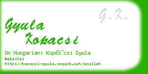 gyula kopacsi business card